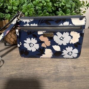 Kate Spade Blue and White Floral Clutch